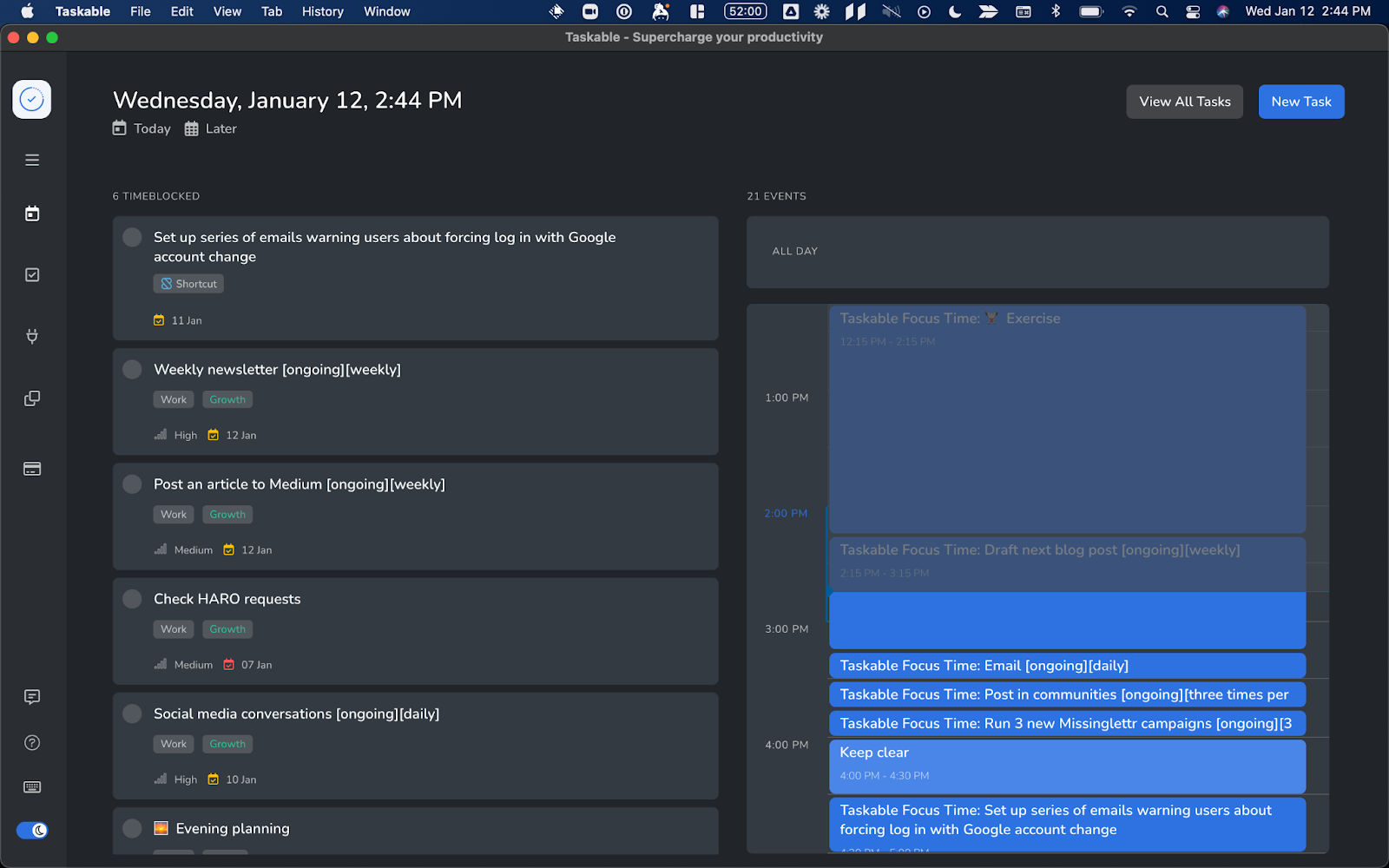 Planning my day with my new productivity system